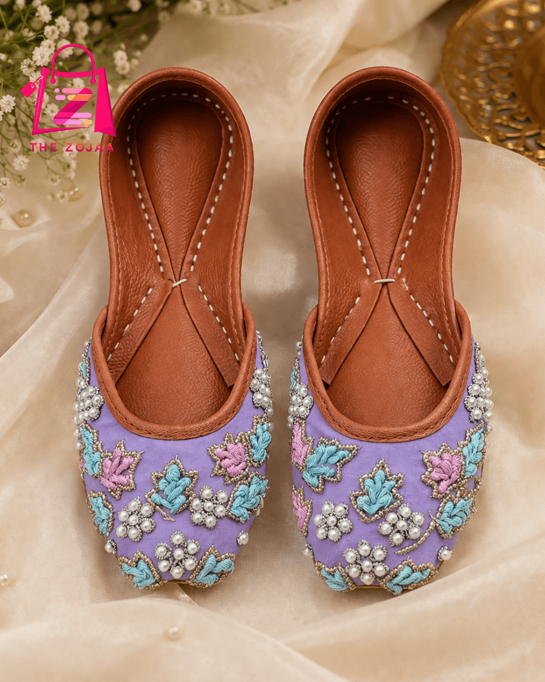 Lavender Pearl Luxe Khussa