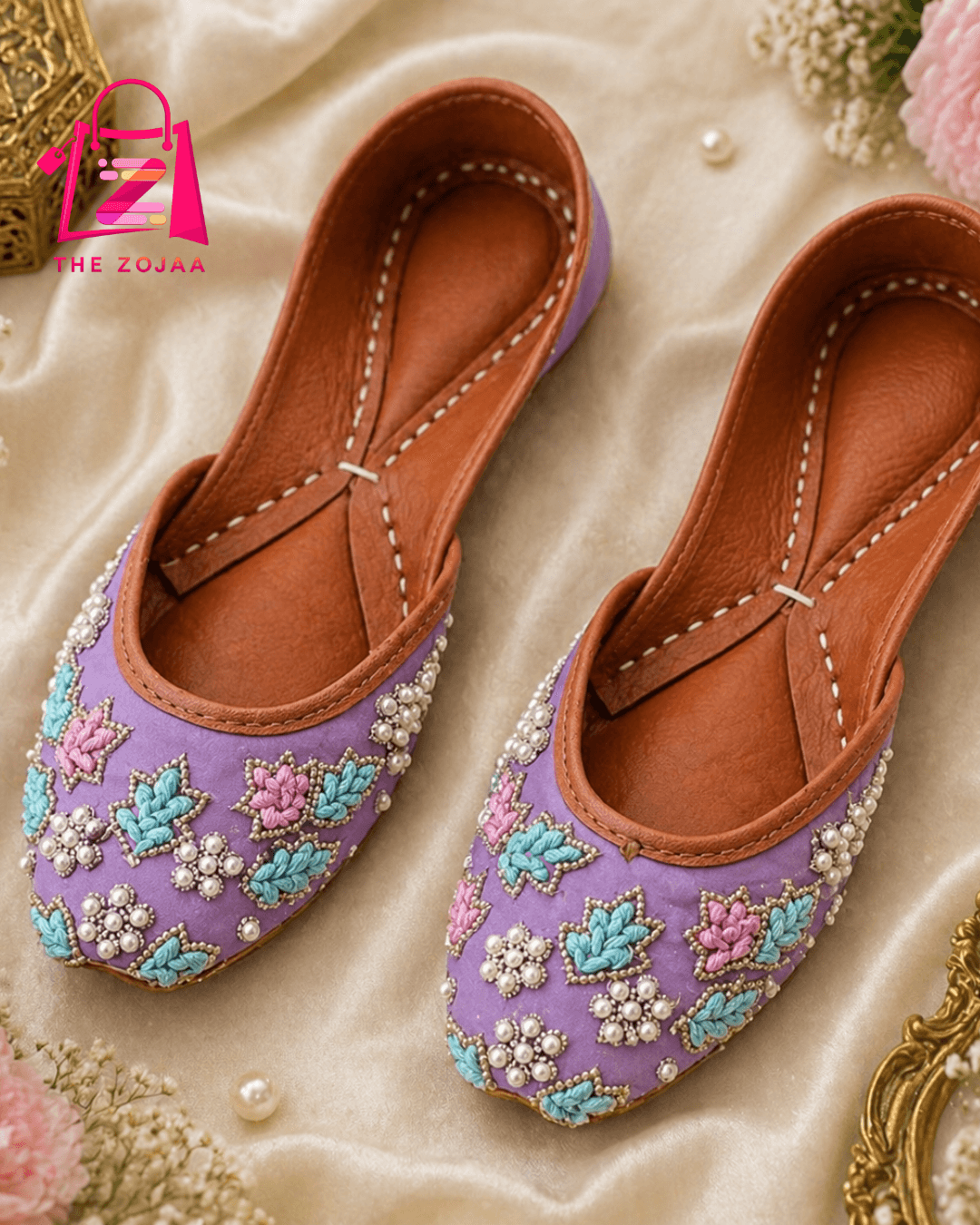 Lavender Pearl Luxe Khussa