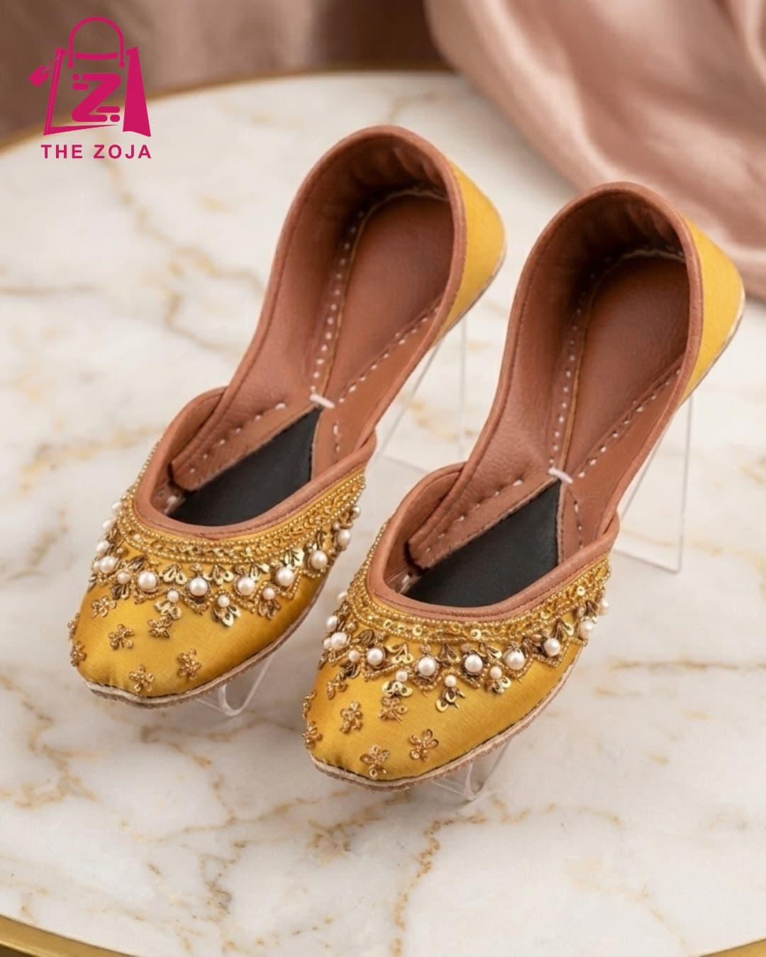 Luxury Mustard Embellished Khussa