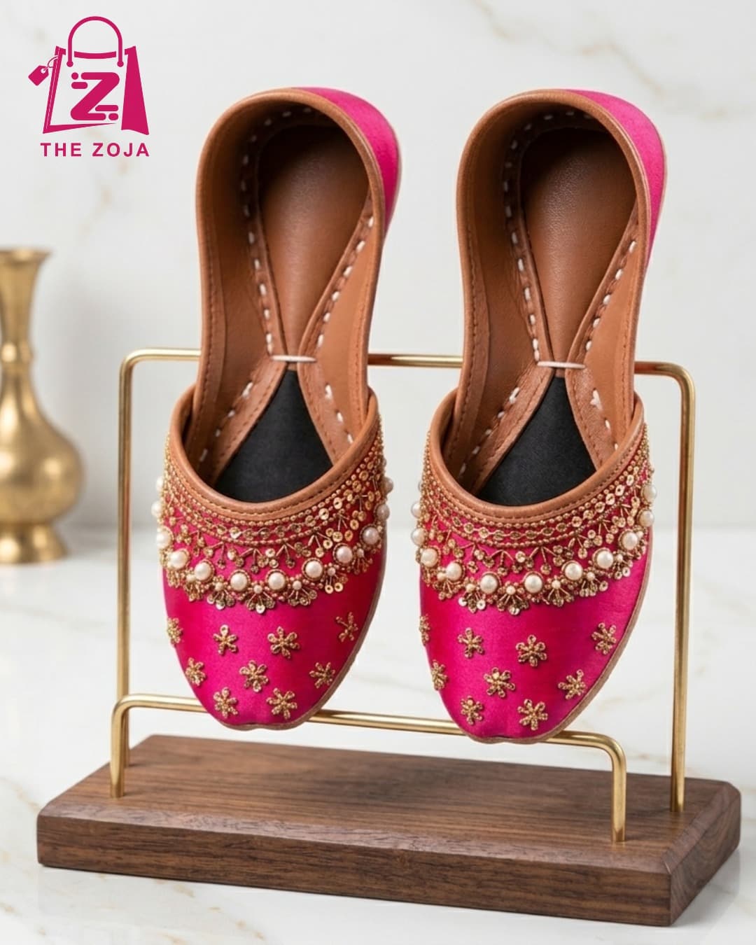 Luxury Pink Embellished Khussa
