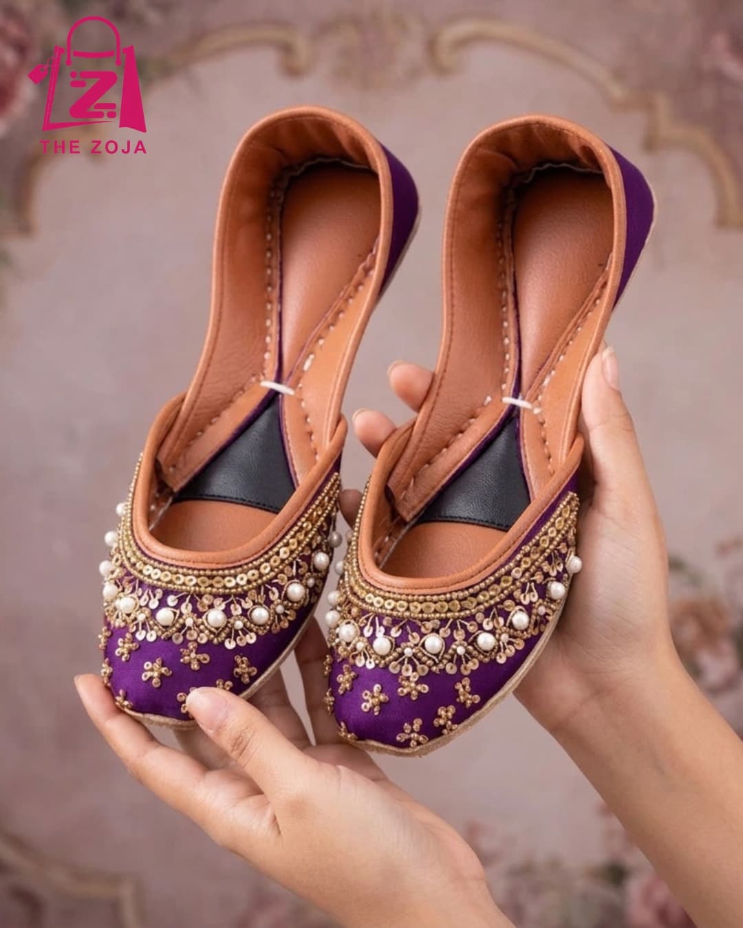 Luxury Purple Embellished Khussa 