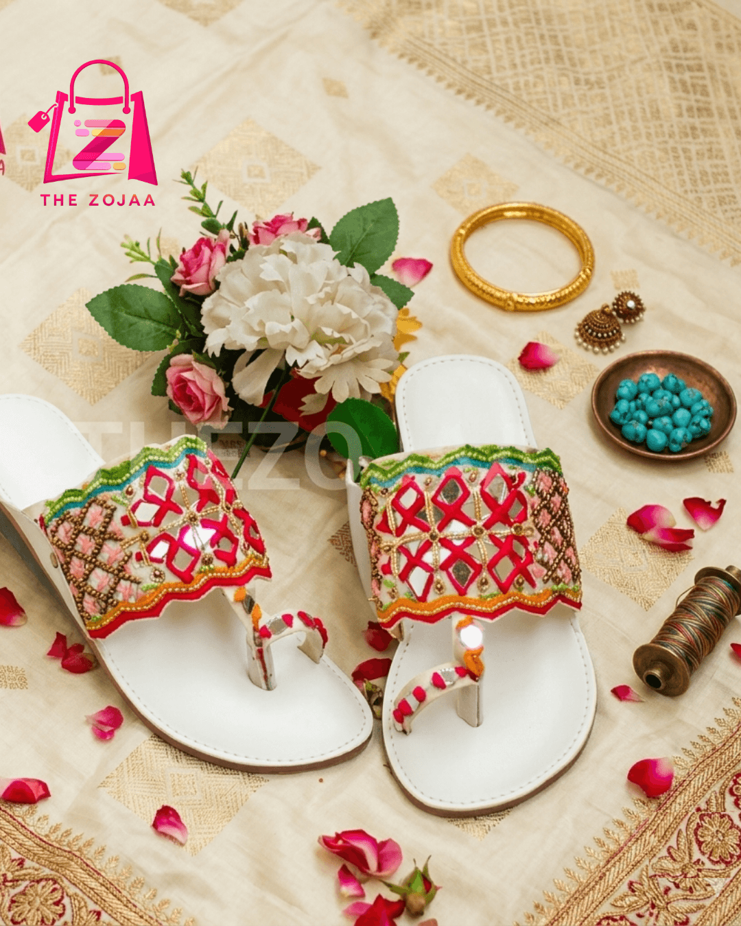 Multi-Color Embroidered Kolhapuri