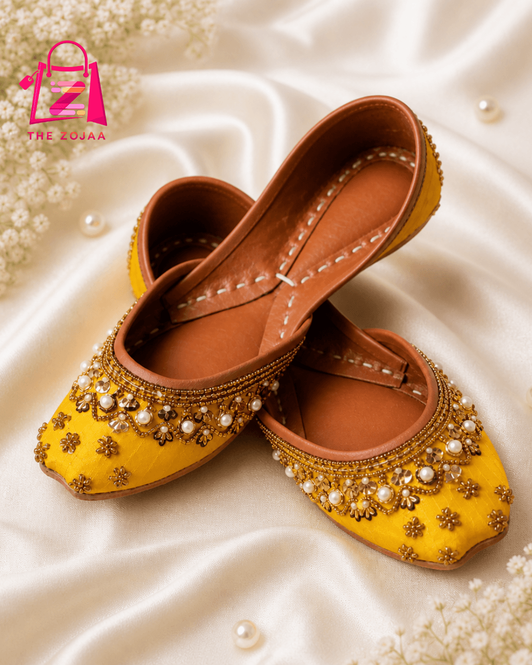 Luxury Black & Yellow Embellished Khussa 