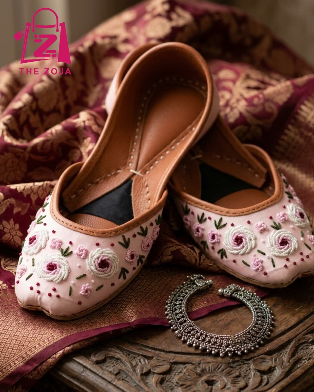 Baby Pink Floral Khussa