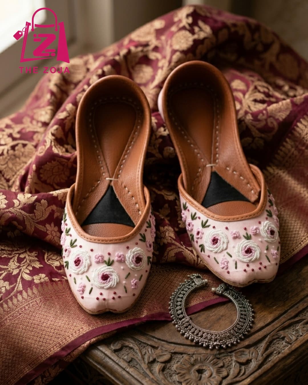 Baby Pink Floral Khussa