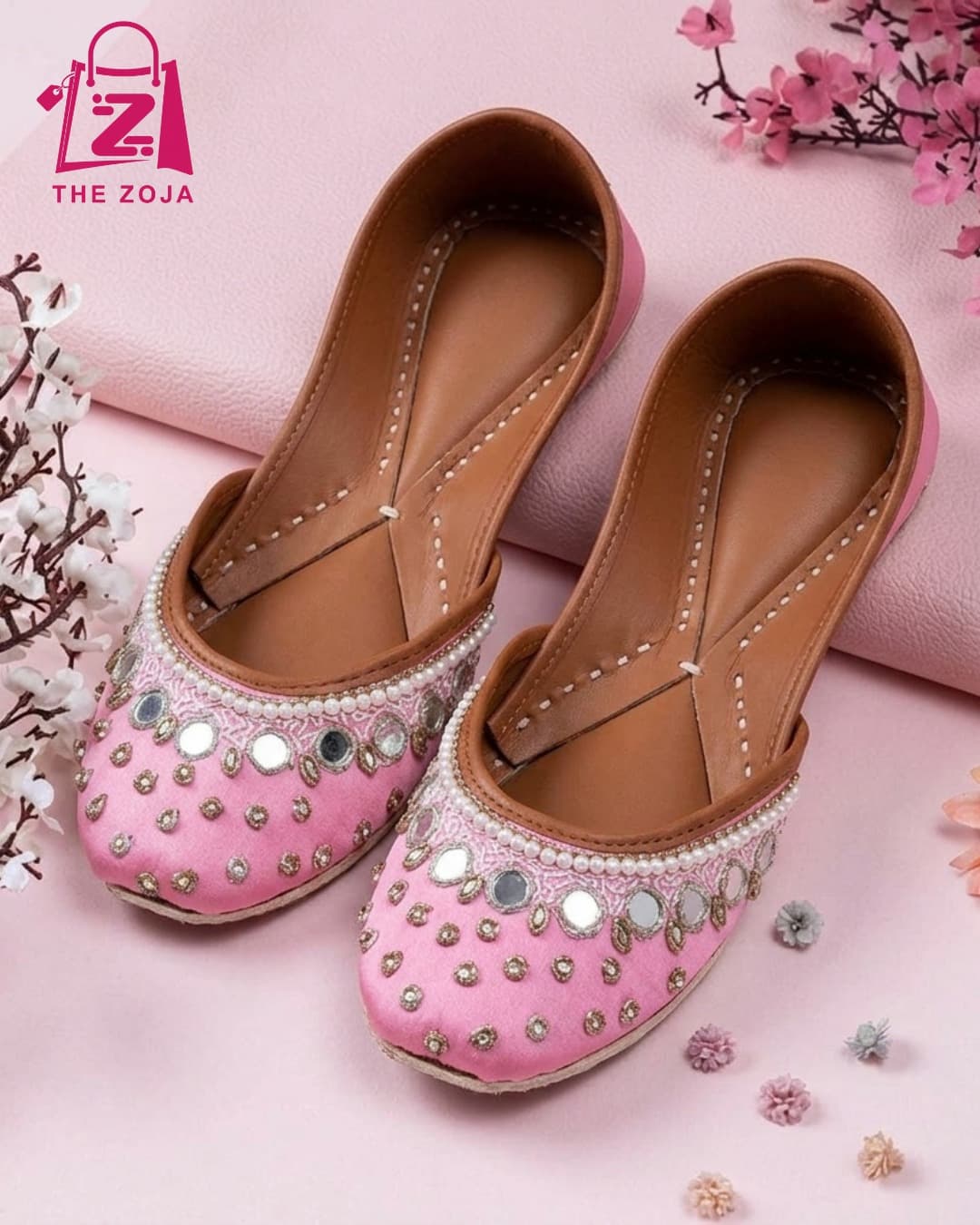 Noor-e-Zamrud Baby Pink Khussa