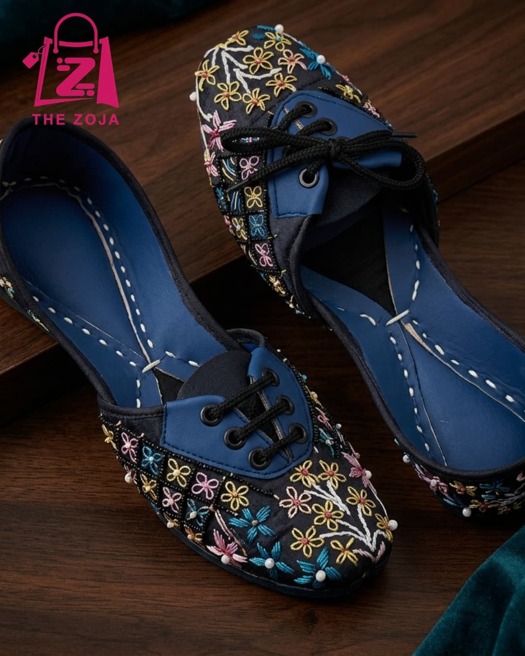 Chandni Black Khussa Style Brogues 