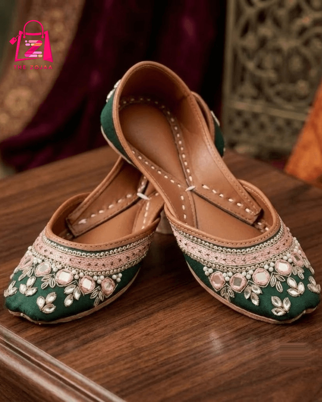 Dilruba Pastel Green Khussa