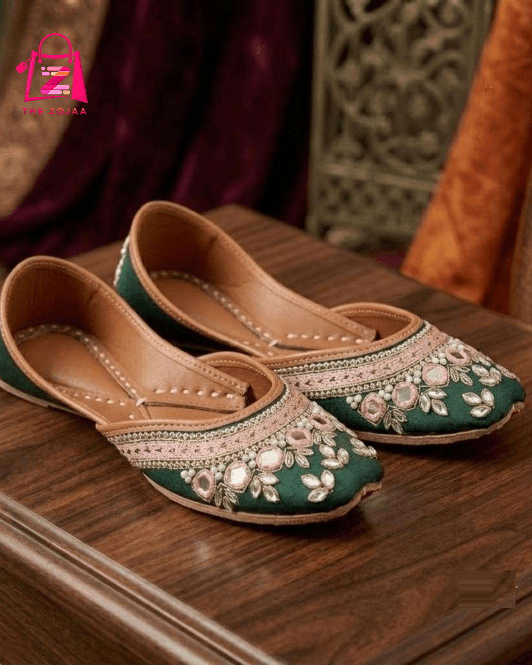 Dilruba Pastel Green Khussa