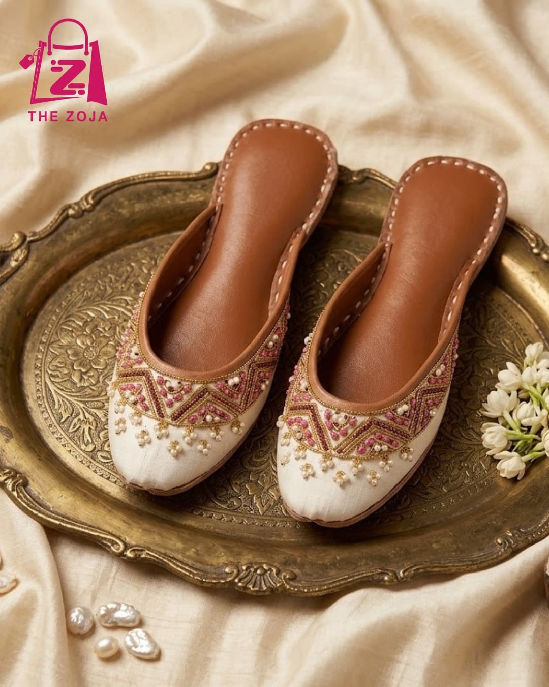Shahi Pearl Backless Jutti