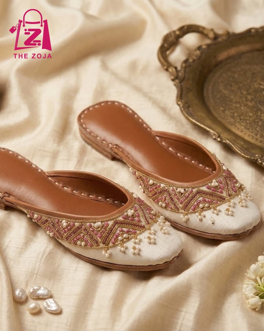 Shahi Pearl Backless Jutti