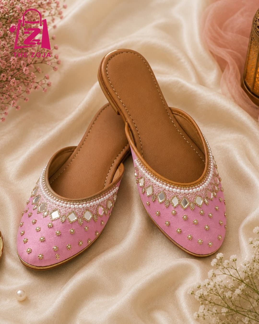 Noor-e-Zamrud Baby Pink Backless Jutti